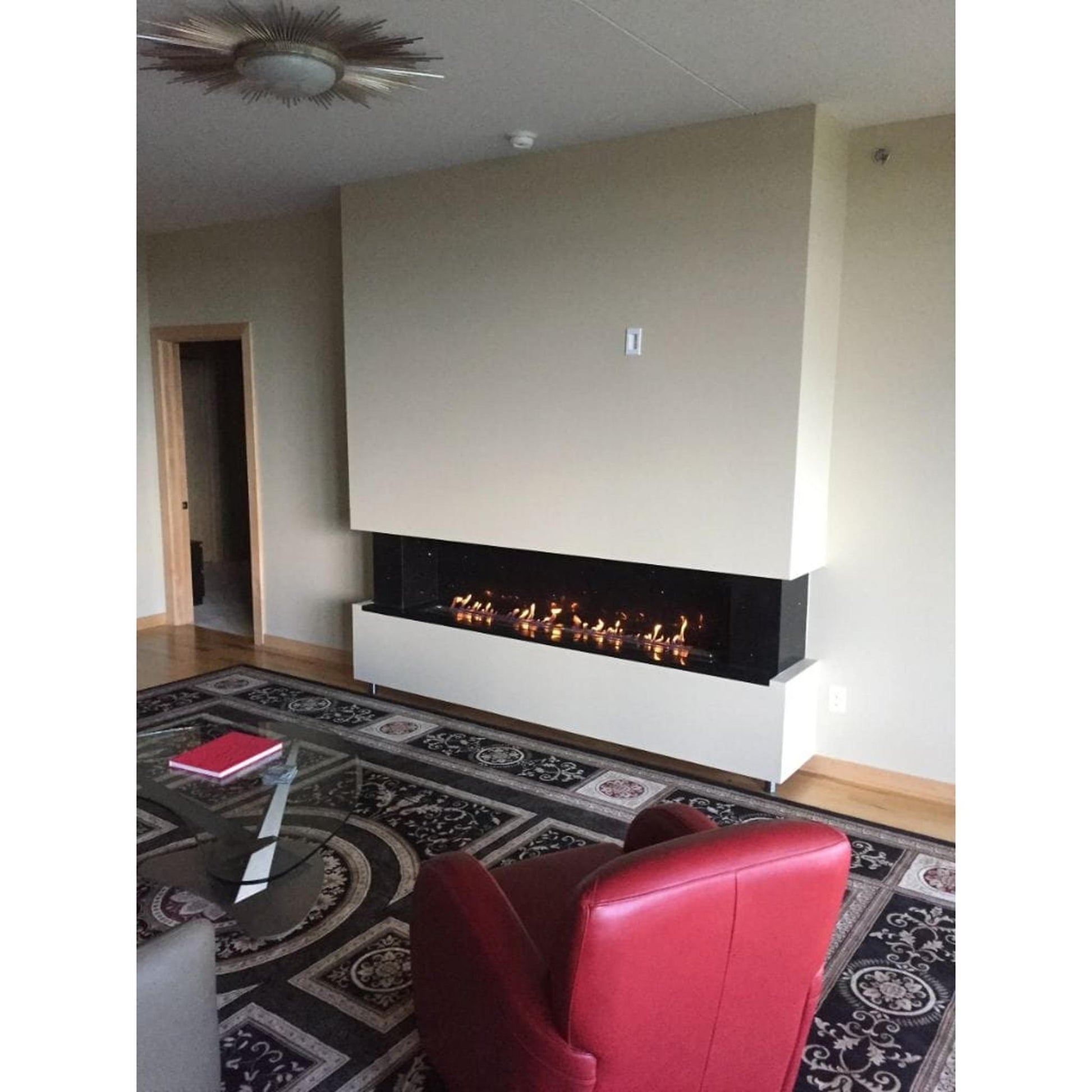 The Bio Flame 72" Black Remote Control Smart Ethanol Burner