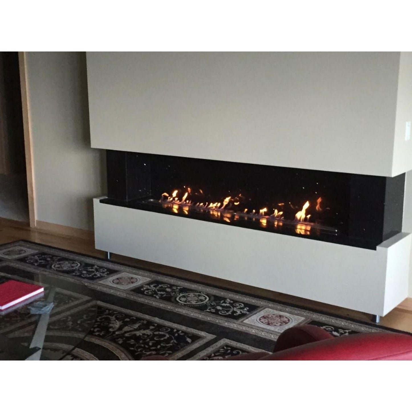 The Bio Flame 72" Black Remote Control Smart Ethanol Burner