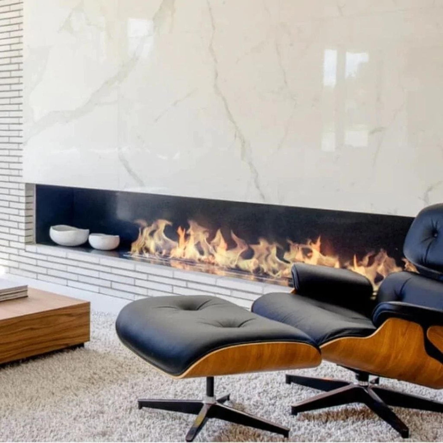 The Bio Flame 84" Stainless Steel Remote Control Smart Ethanol Burner