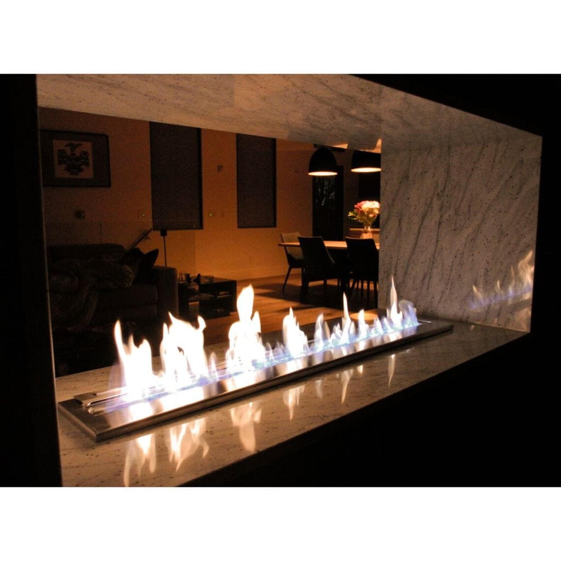 The Bio Flame 96" Black Remote Control Smart Ethanol Burner