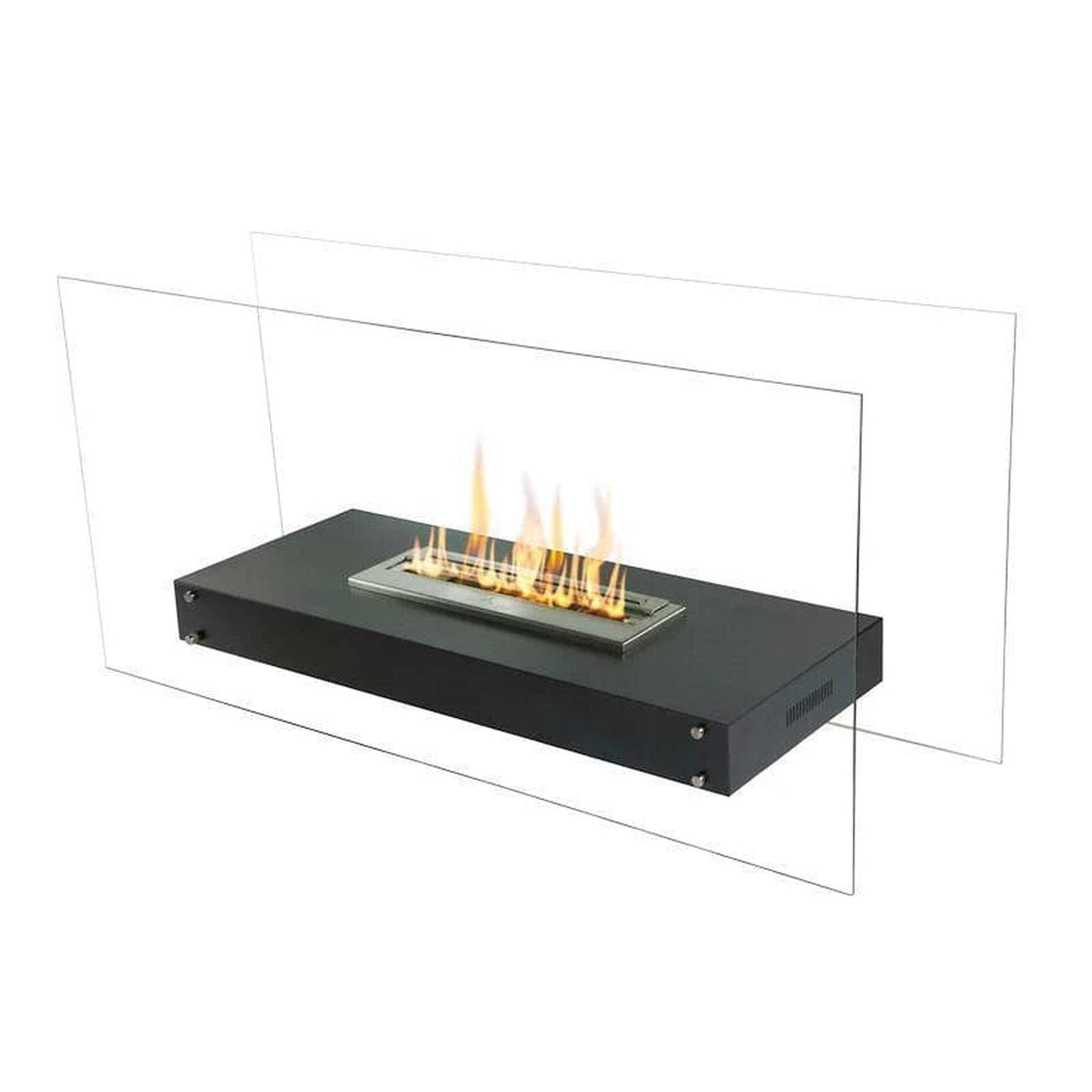 The Bio Flame Evoque 35" Freestanding See-Through Ethanol Fireplace