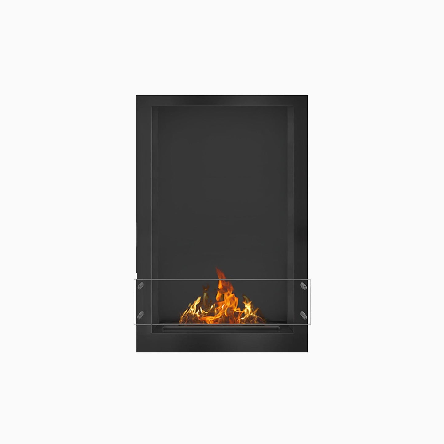 The Bio Flame Firebox 24" Black Single Sided Spacer Built-In Manual Ethanol Fireplace