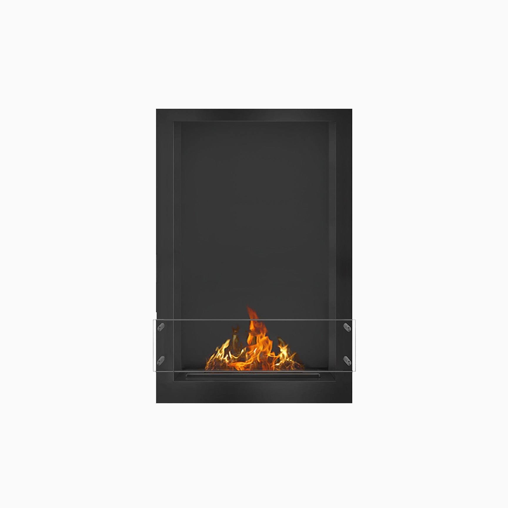 The Bio Flame Firebox 24" Black Single Sided Spacer Built-In Manual Ethanol Fireplace