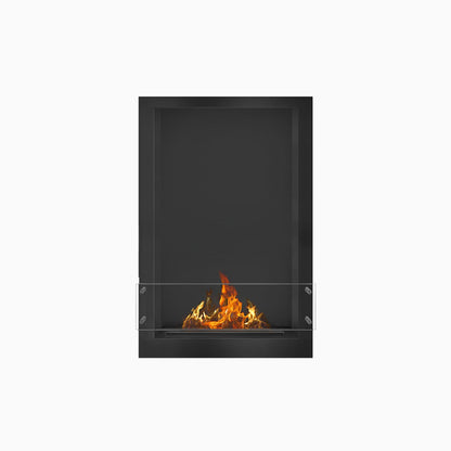 The Bio Flame Firebox 24" Black Single Sided Spacer Built-In Manual Ethanol Fireplace