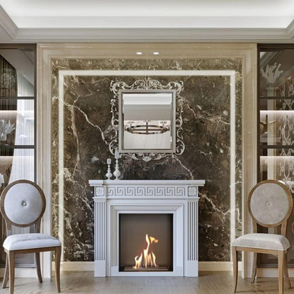 The Bio Flame Firebox 24" Black Single Sided Flush Built-In SmartFlame Ethanol Fireplace