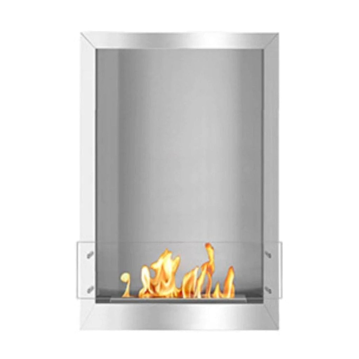 The Bio Flame Firebox 24" Stainless Steel Single Sided Flush Built-In SmartFlame Ethanol Fireplace