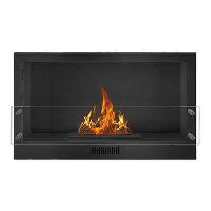 The Bio Flame Firebox 38" Stainless Steel Single Sided Spacer Built-In 16" Manual Ethanol Fireplace