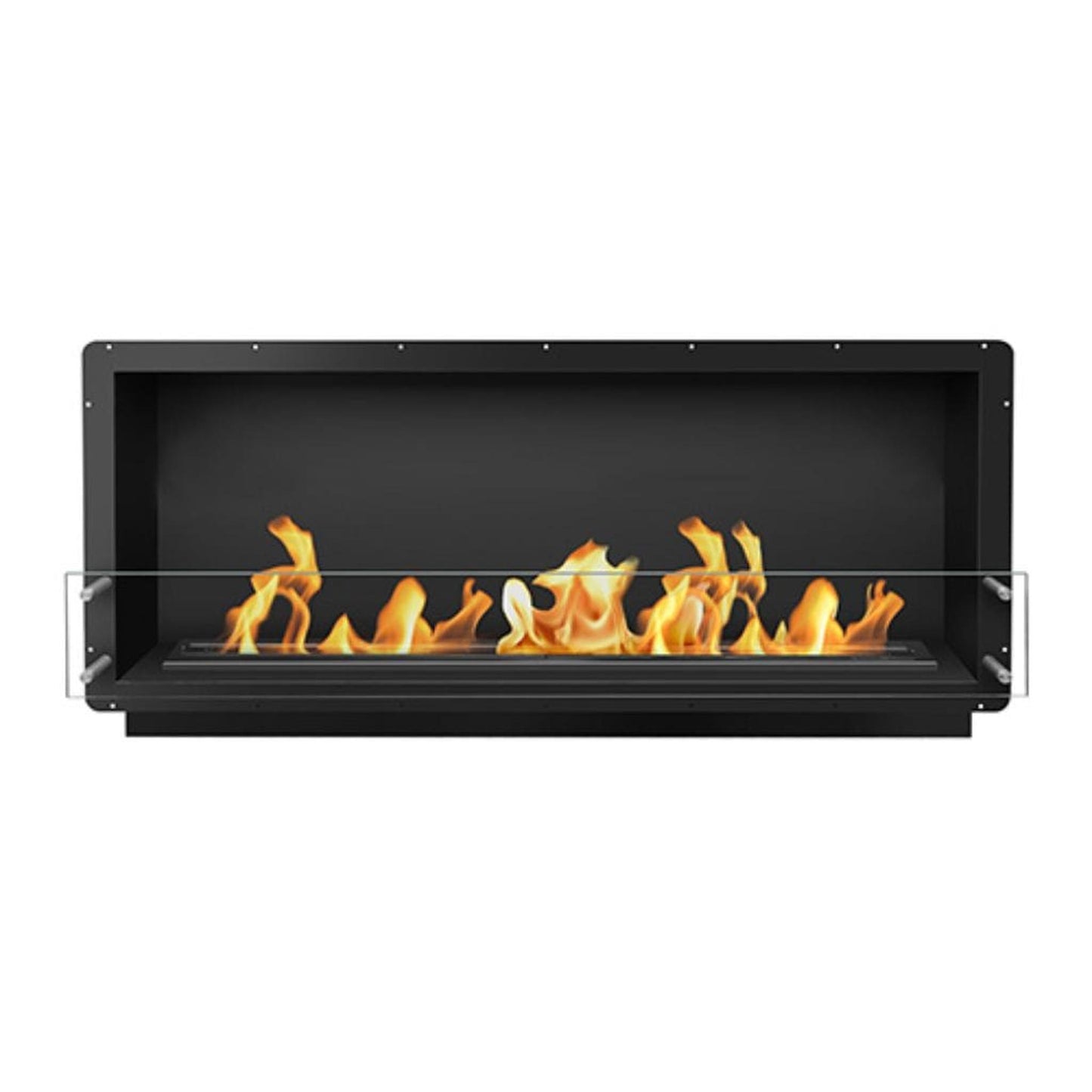 The Bio Flame Firebox 60" Stainless Steel Single Sided Spacer Built-In Ethanol Fireplace With 48" Manual Burner
