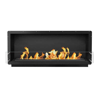 The Bio Flame Firebox 60" Stainless Steel Single Sided Spacer Built-In Ethanol Fireplace With 48" Manual Burner