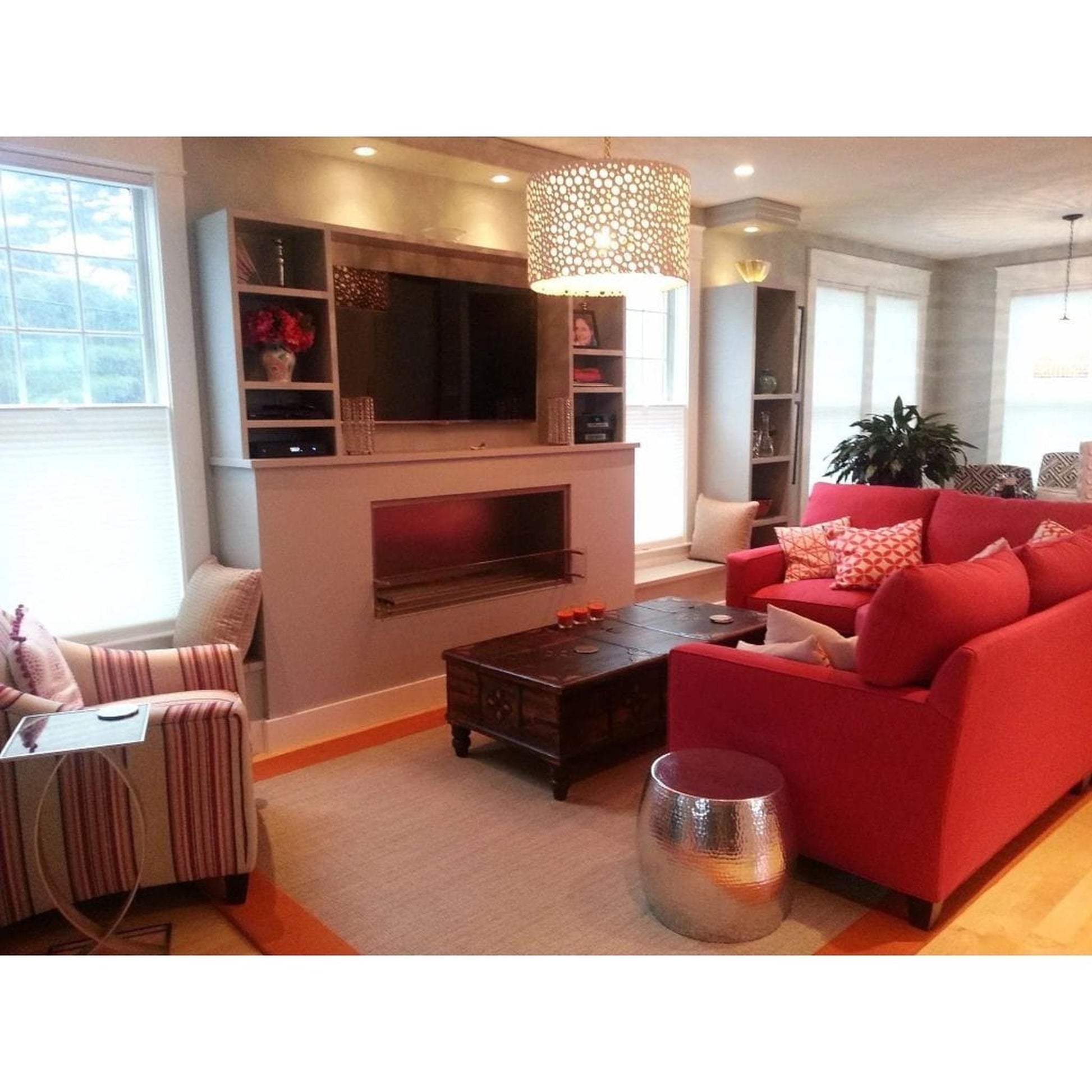 The Bio Flame Firebox 60" Stainless Steel Single Sided Spacer Built-In Ethanol Fireplace With 48" Manual Burner