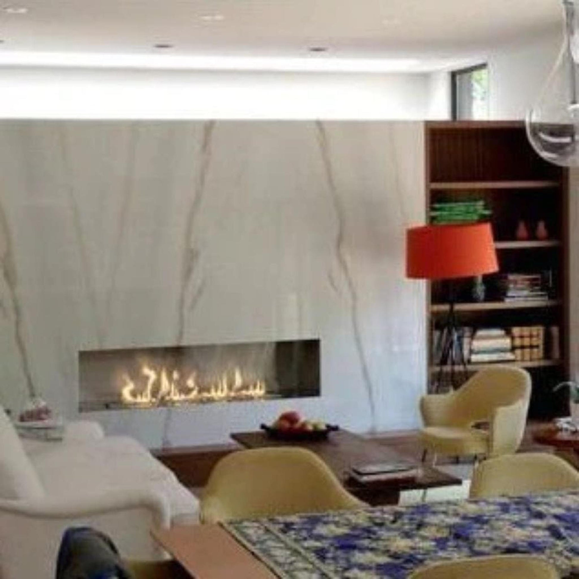 The Bio Flame Firebox 72" Stainless Steel Single Sided Spacer Built-In Ethanol Fireplace With 48" Manual Burner