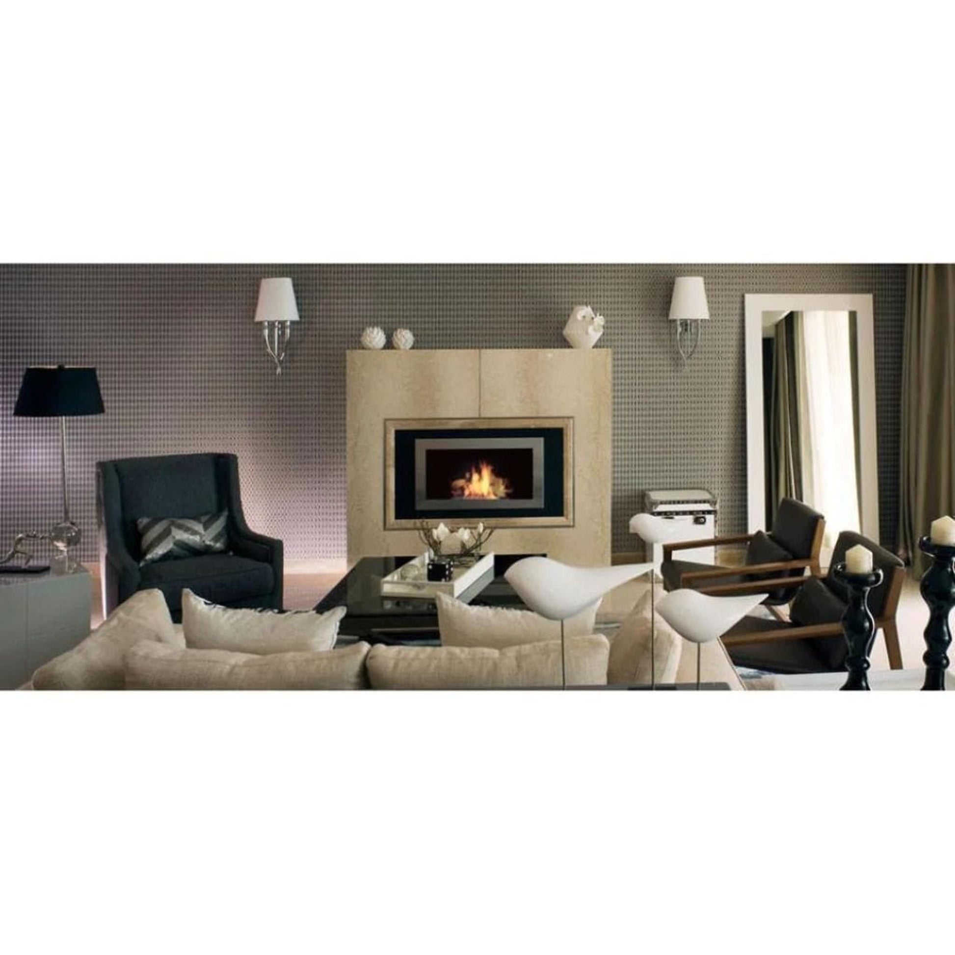 The Bio Flame Lorenzo 45" Recessed/Wall Mounted Ethanol Fireplace
