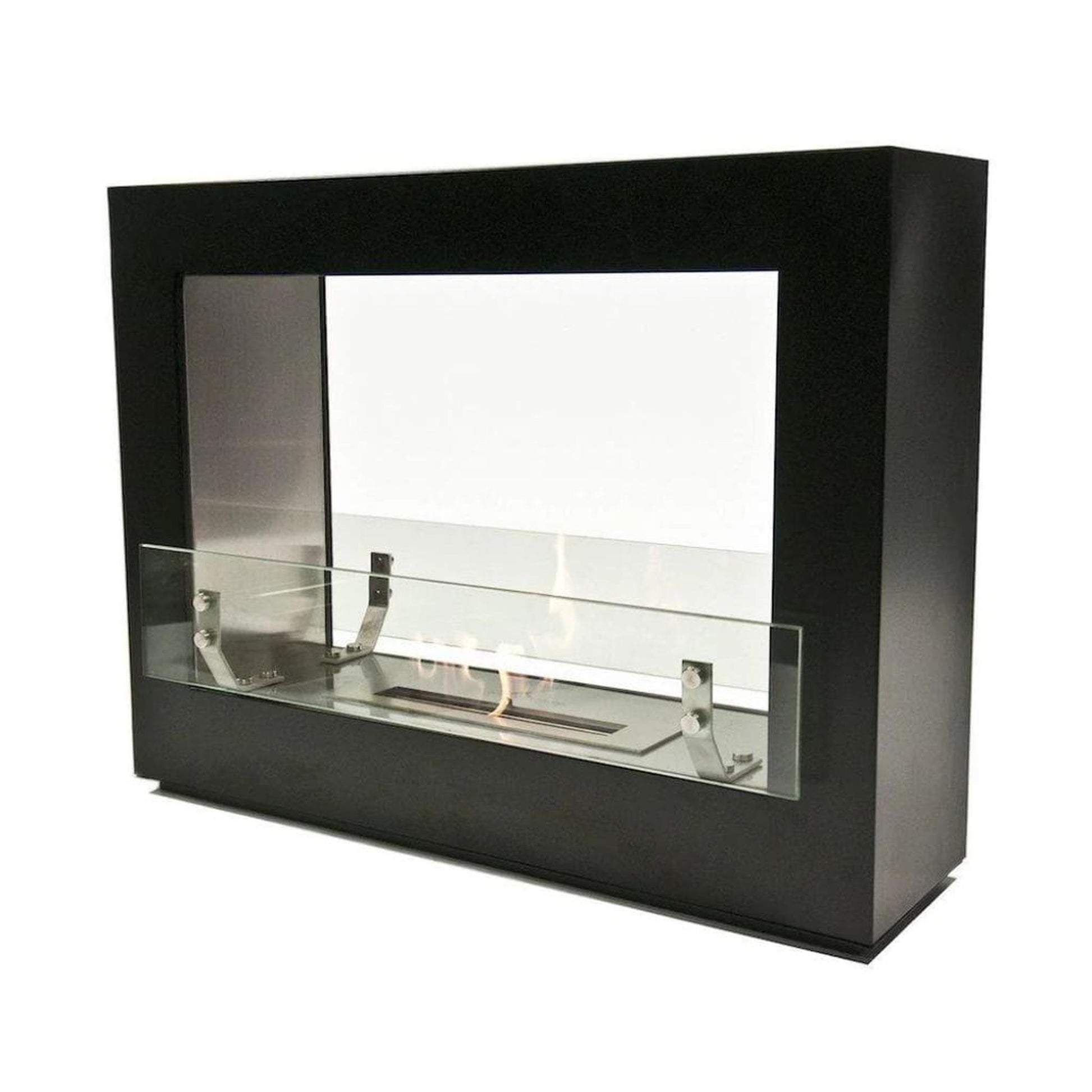 The Bio Flame Rogue 36" Black 2.0 Single Sided Freestanding Ethanol Fireplace