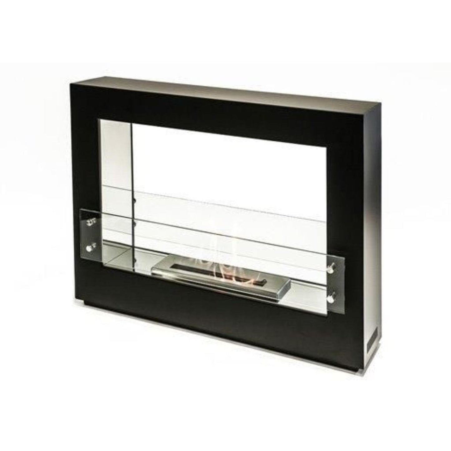 The Bio Flame Rogue 36" White 2.0 Freestanding See-Through Ethanol Fireplace