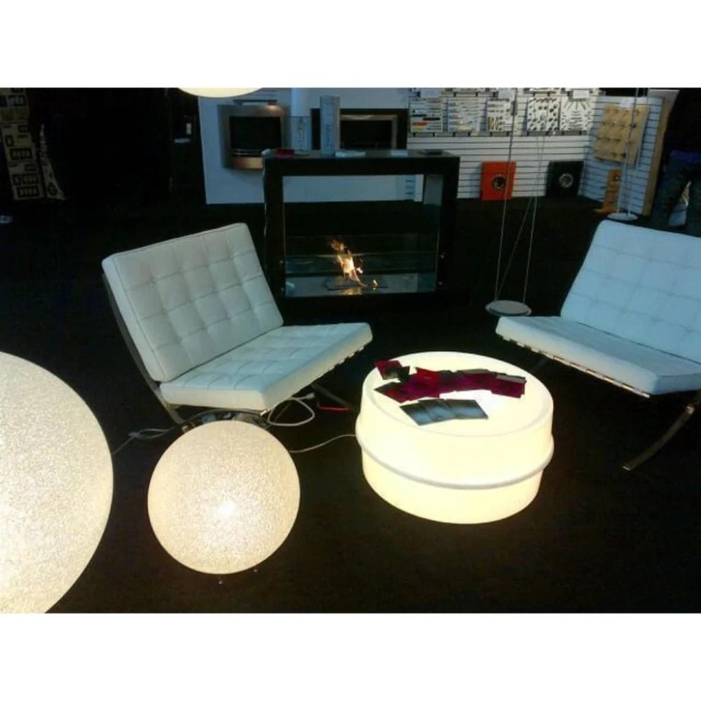 The Bio Flame SEK XL 53" White Freestanding See-Through Ethanol Fireplace