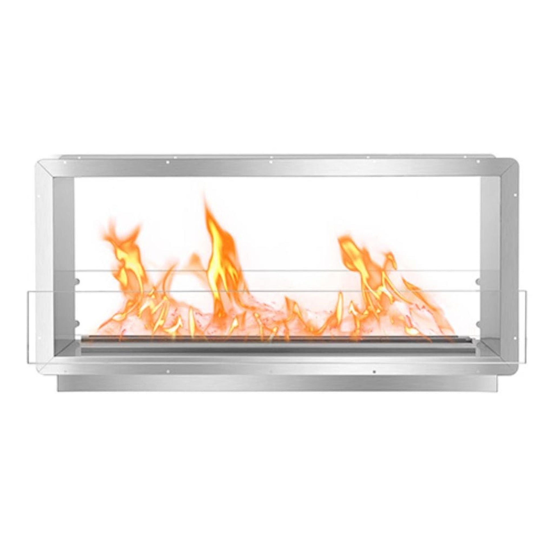 The Bio Flame XL Firebox 51" Black Single Sided Spacer Built-In Ethanol Fireplace With 38" Manual Burner