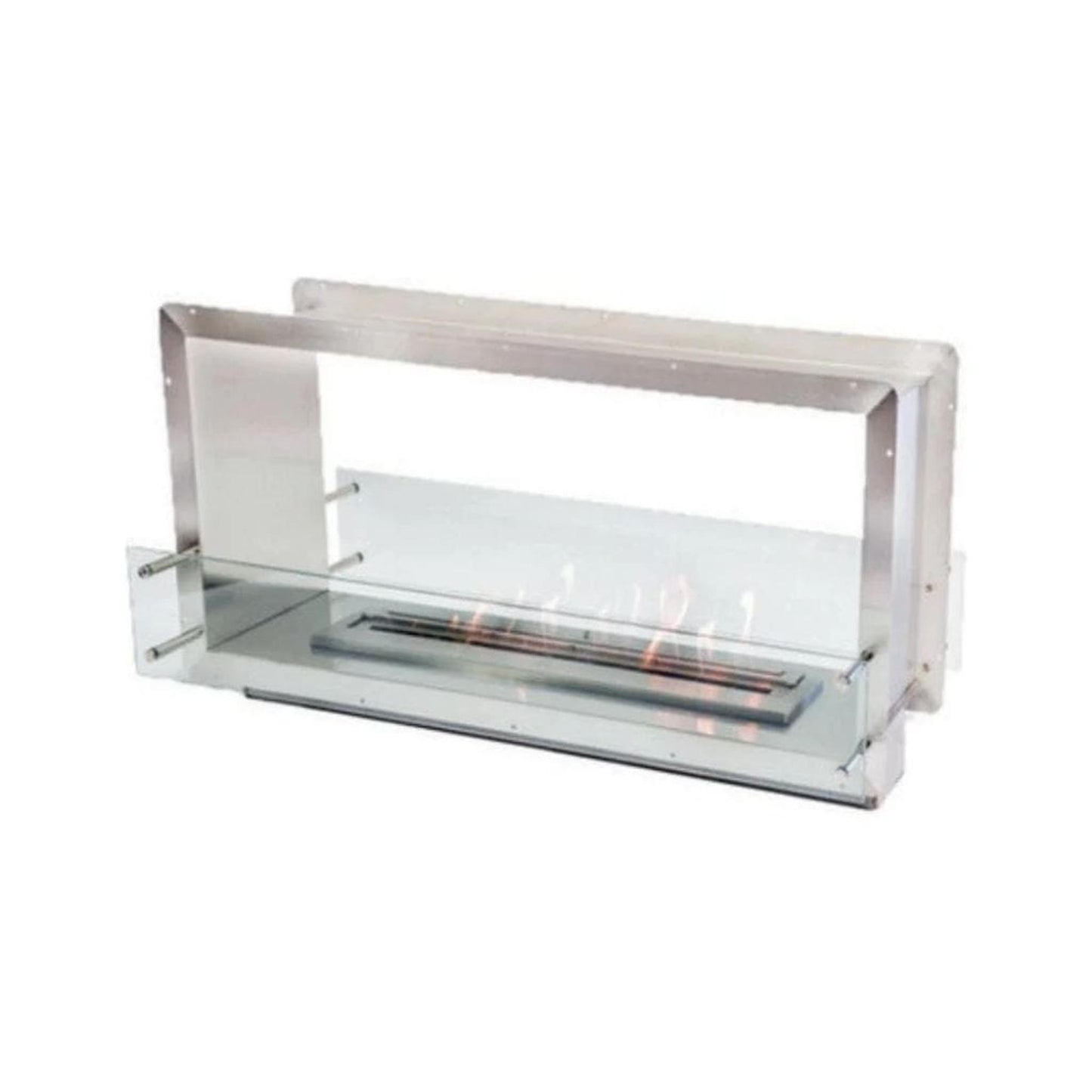 The Bio Flame XL Firebox 51" Black Single Sided Spacer Built-In Ethanol Fireplace With 38" Manual Burner