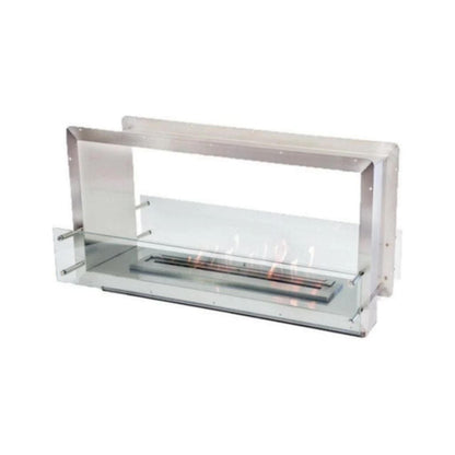 The Bio Flame XL Firebox 51" Black Single Sided Spacer Built-In Ethanol Fireplace With 38" Manual Burner