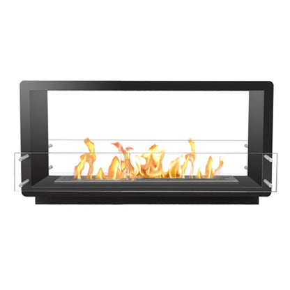 The Bio Flame XL Firebox 51" Black Single Sided Spacer Built-In Ethanol Fireplace With 38" Manual Burner
