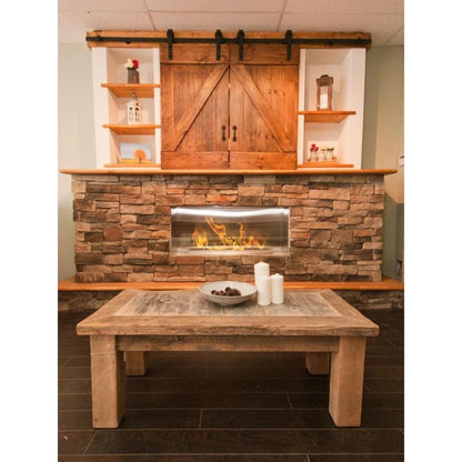 The Bio Flame XL Firebox 51" Stainless Steel Single Sided Spacer Built-In Ethanol Fireplace With 38" Manual Burner