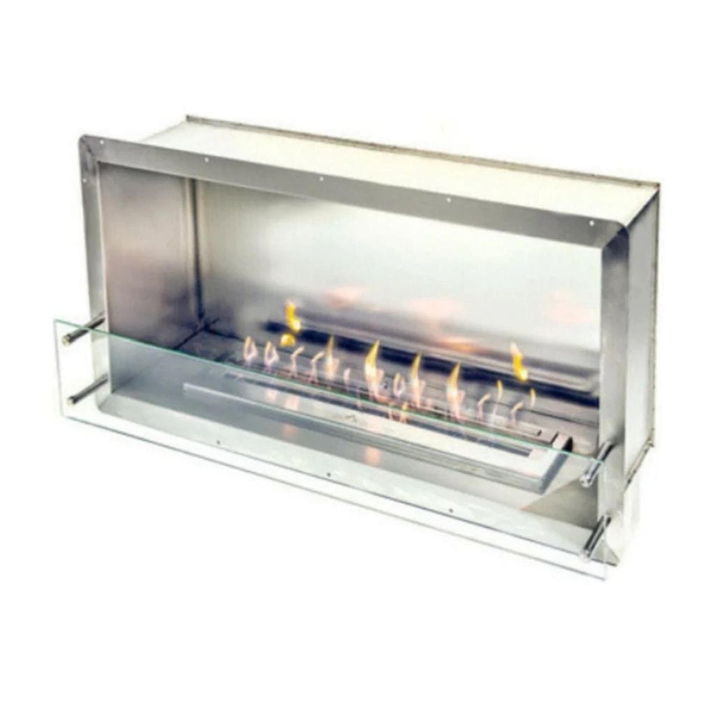 The Bio Flame XL Firebox 51" Stainless Steel Single Sided Spacer Built-In Ethanol Fireplace With 38" Manual Burner