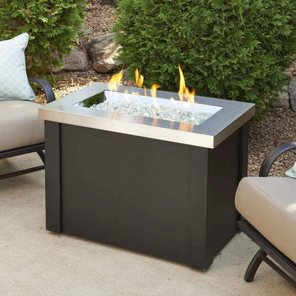 The Outdoor GreatRoom Company 12" x 24" Providence Rectangular Supercast Fire Table