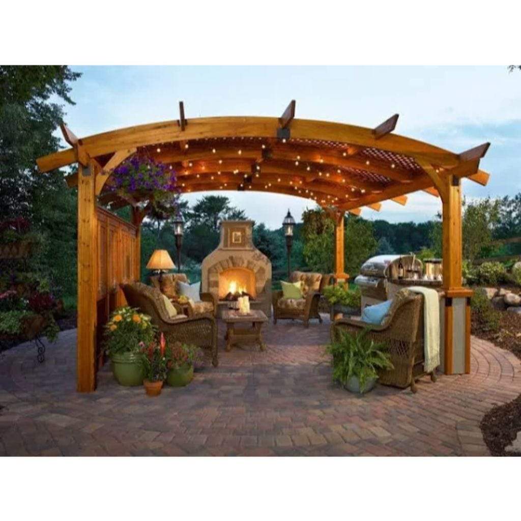 The Outdoor GreatRoom Company 16' x 16' Sonoma Arched Wood Pergola