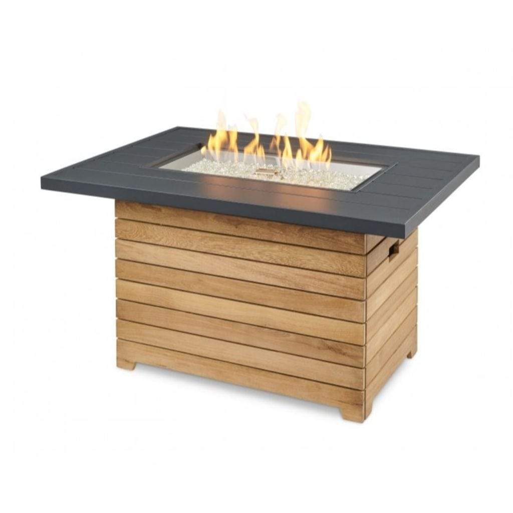 Aluminum Top The Outdoor GreatRoom Company 30" Rectangular Darien Gas Fire Pit Table