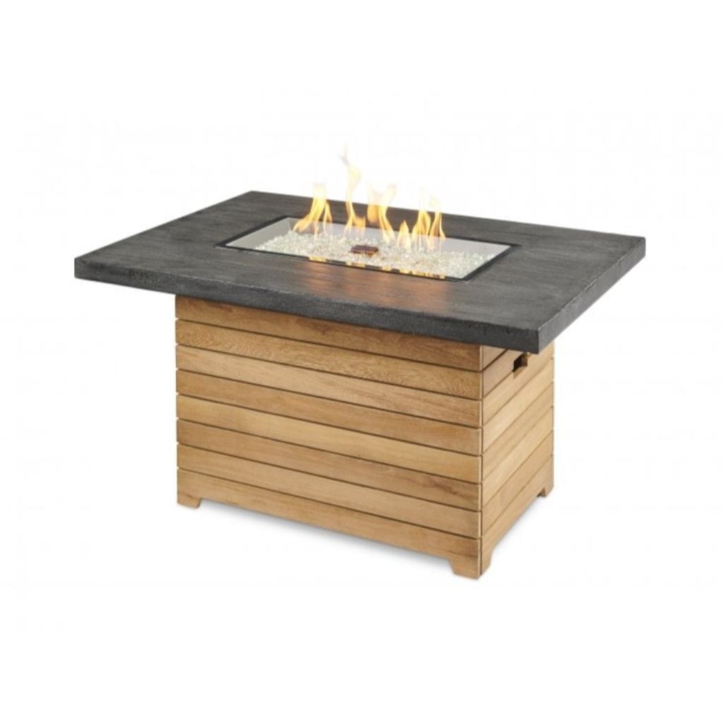 Everblend Top The Outdoor GreatRoom Company 30" Rectangular Darien Gas Fire Pit Table