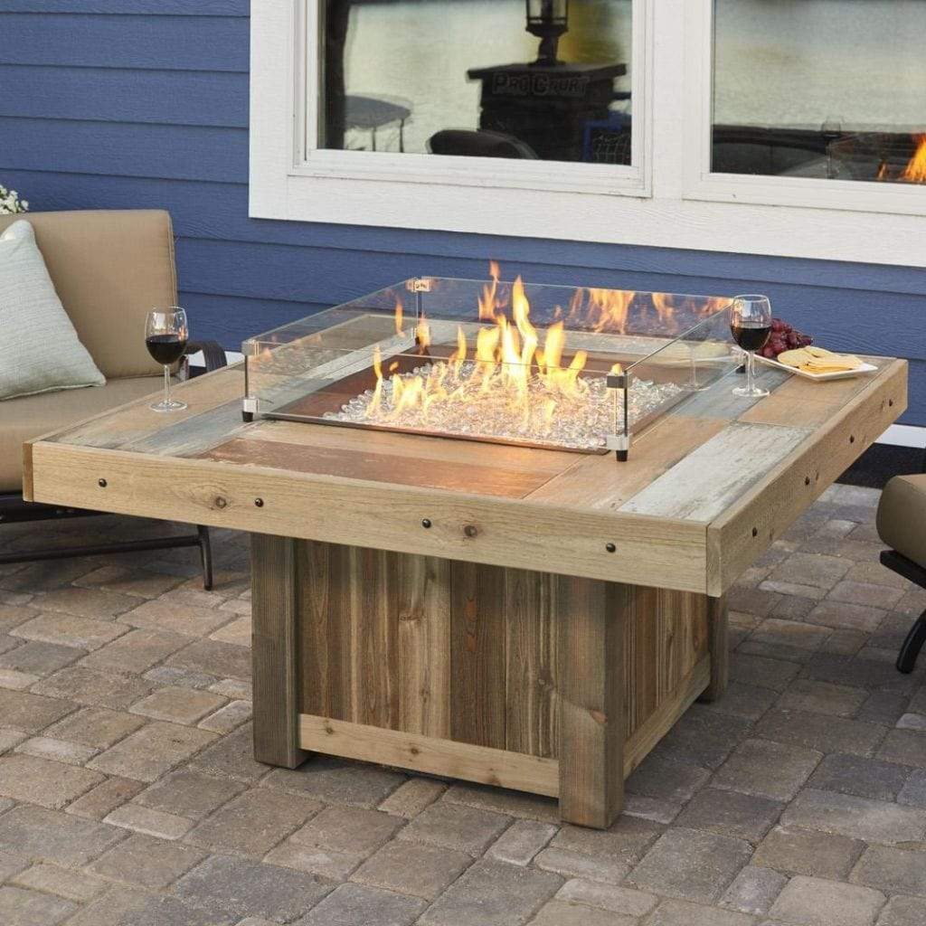The Outdoor GreatRoom Company 49" Vintage Square Gas Fire Pit Table