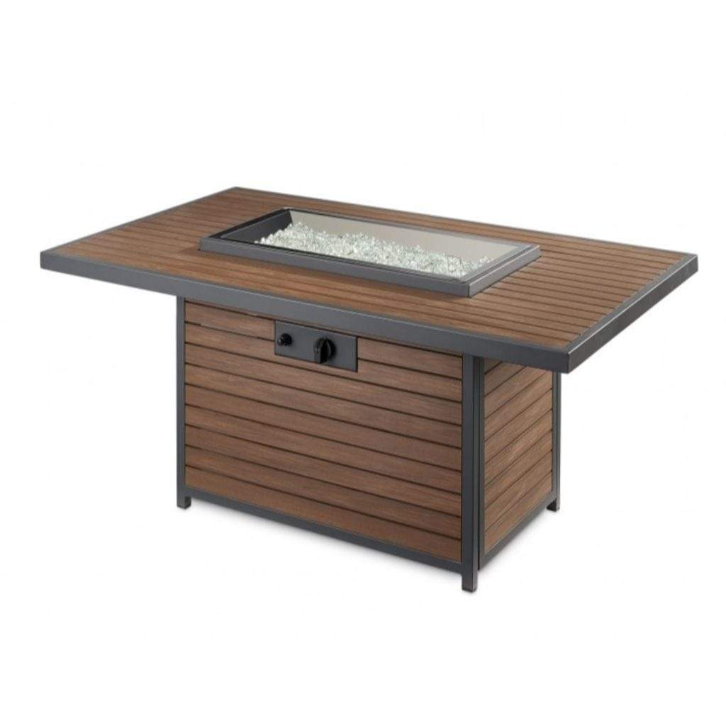 The Outdoor GreatRoom Company 50" Kenwood Rectangular Chat Height Gas Fire Pit Table