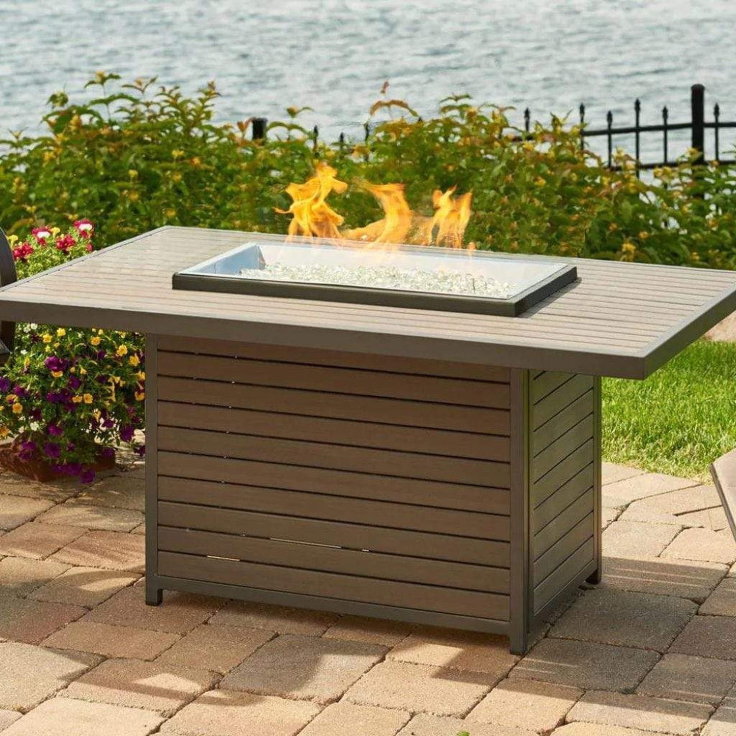 The Outdoor GreatRoom Company 50" Brooks Rectangular Gas Fire Pit Table