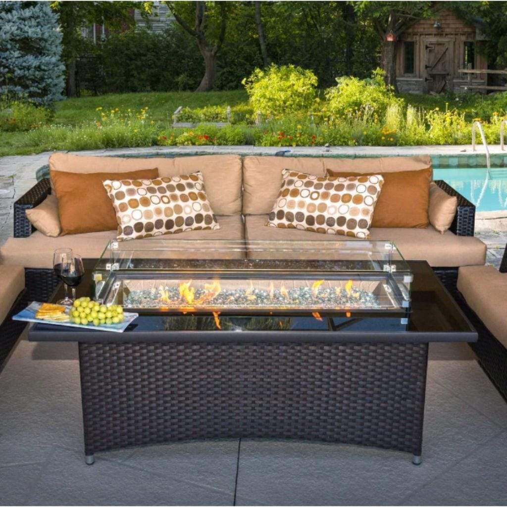 The Outdoor GreatRoom Company 59" Balsam Montego Linear Gas Fire Pit Table