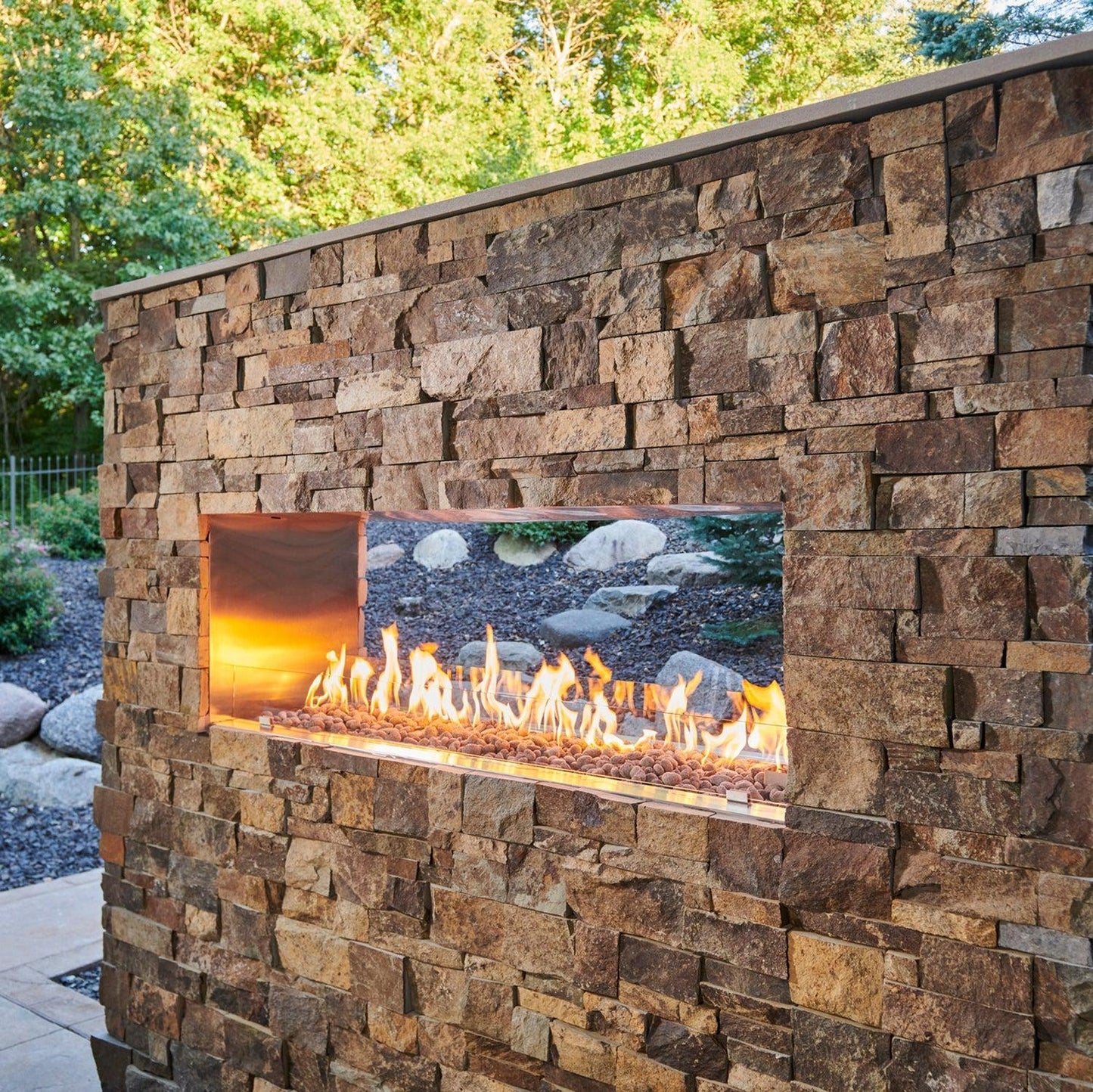 The Outdoor GreatRoom Company 60" Direct Spark Ignition See Through Ready to Finish Natural Gas Fireplace