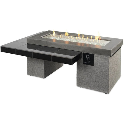 Fire Pit Table Black The Outdoor GreatRoom Company 64" Uptown Linear Gas Fire Pit Table