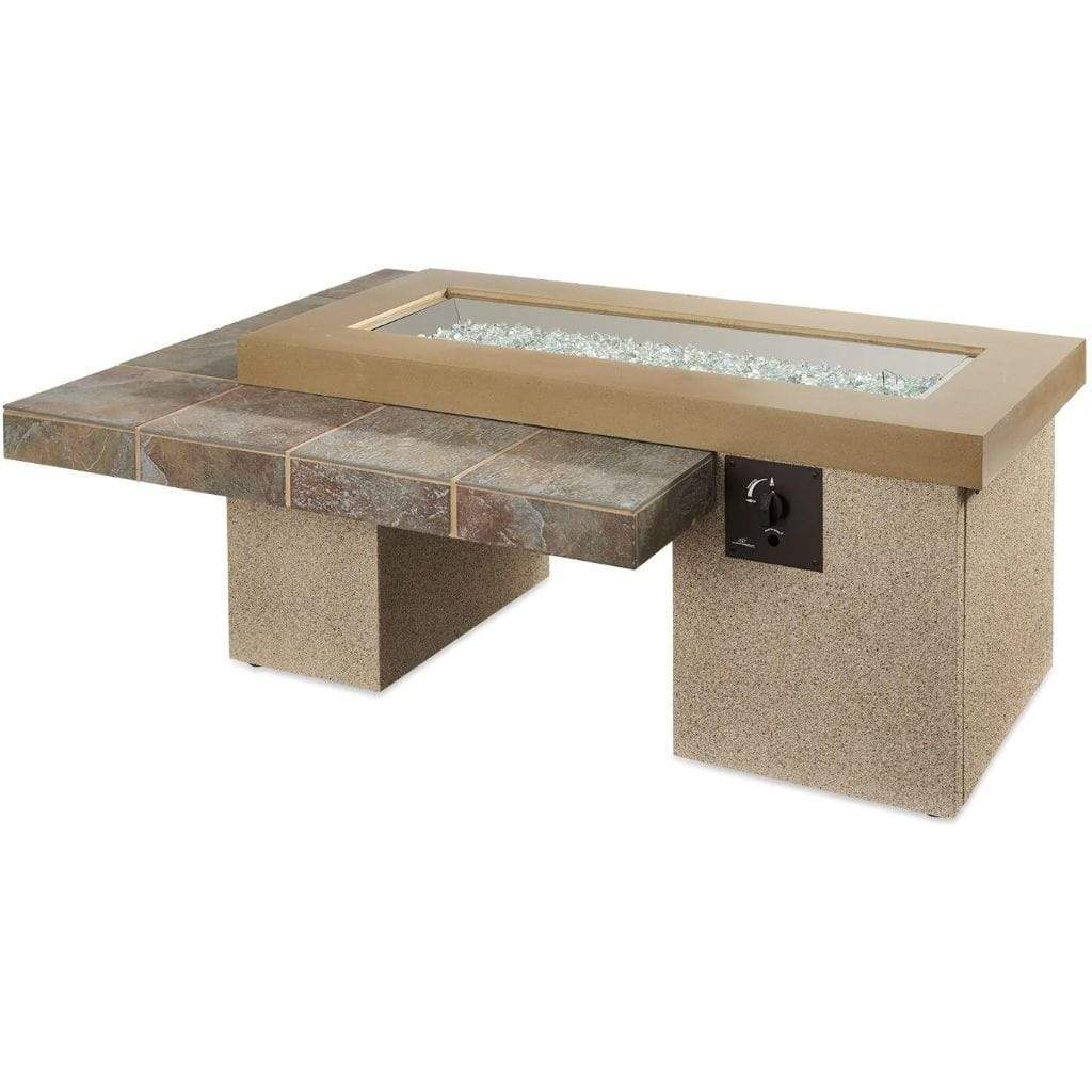 Fire Pit Table The Outdoor GreatRoom Company 64" Uptown Linear Gas Fire Pit Table