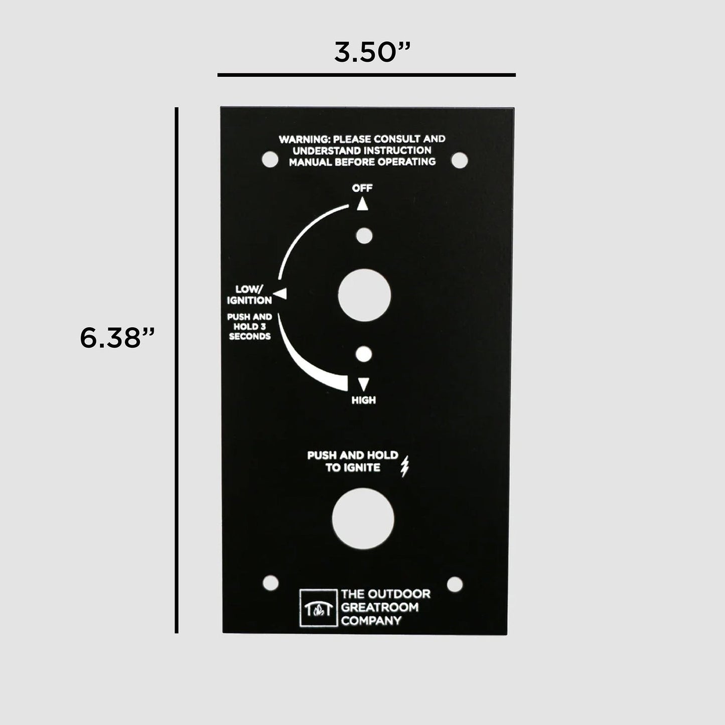 The Outdoor GreatRoom Company 6.38" X 3.5" Control Panel for Crystal Fire Plus Burners