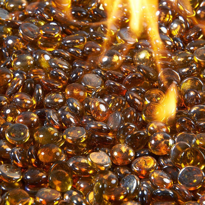 The Outdoor GreatRoom Company Amber Reflective Tempered Fire Glass Gems - 15 lb kit