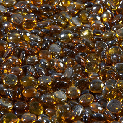 The Outdoor GreatRoom Company Amber Reflective Tempered Fire Glass Gems - 15 lb kit