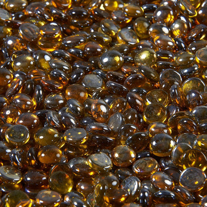 The Outdoor GreatRoom Company Amber Reflective Tempered Fire Glass Gems - 5 lb kit