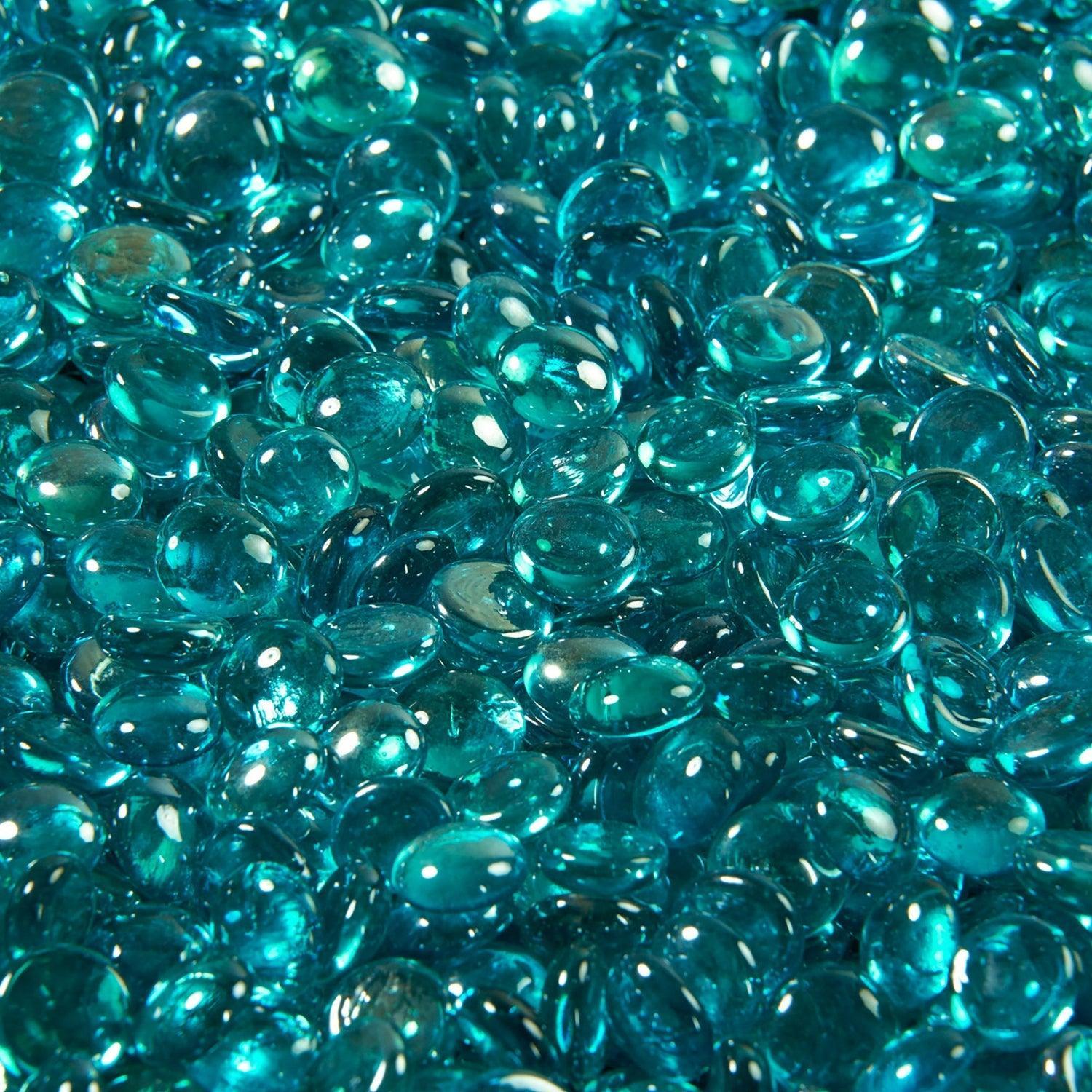The Outdoor GreatRoom Company Aquamarine Reflective Tempered Fire Glass Gems - 10 lb kit