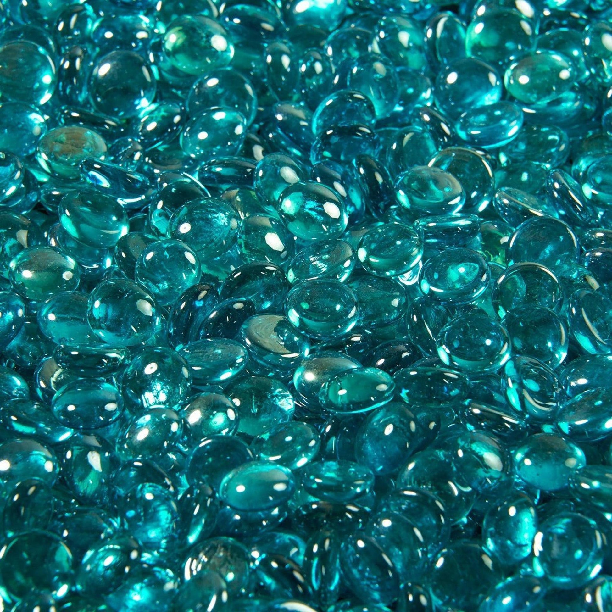 The Outdoor GreatRoom Company Aquamarine Reflective Tempered Fire Glass Gems - 20 lb kit