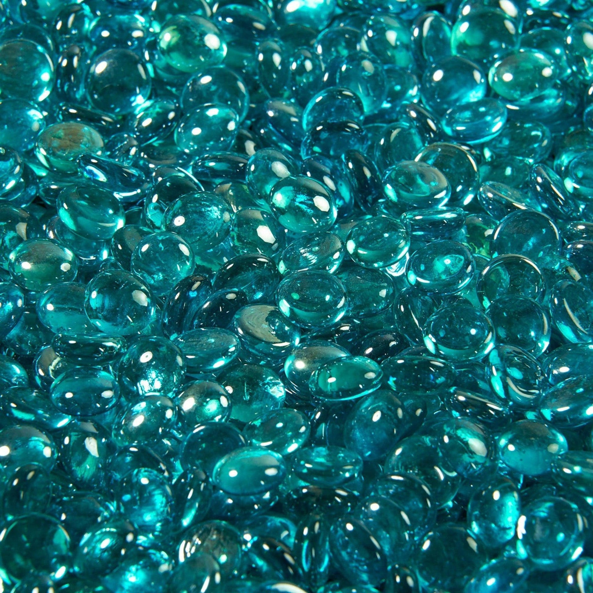 The Outdoor GreatRoom Company Aquamarine Reflective Tempered Fire Glass Gems - 5 lb kit