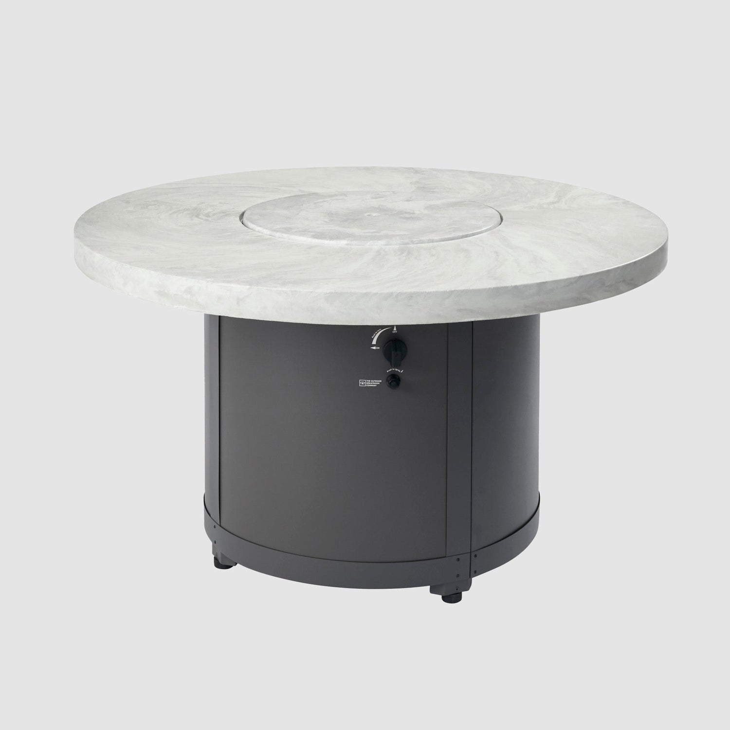 The Outdoor GreatRoom Company Beacon 48" White Onyx Round Gas Fire Pit Table