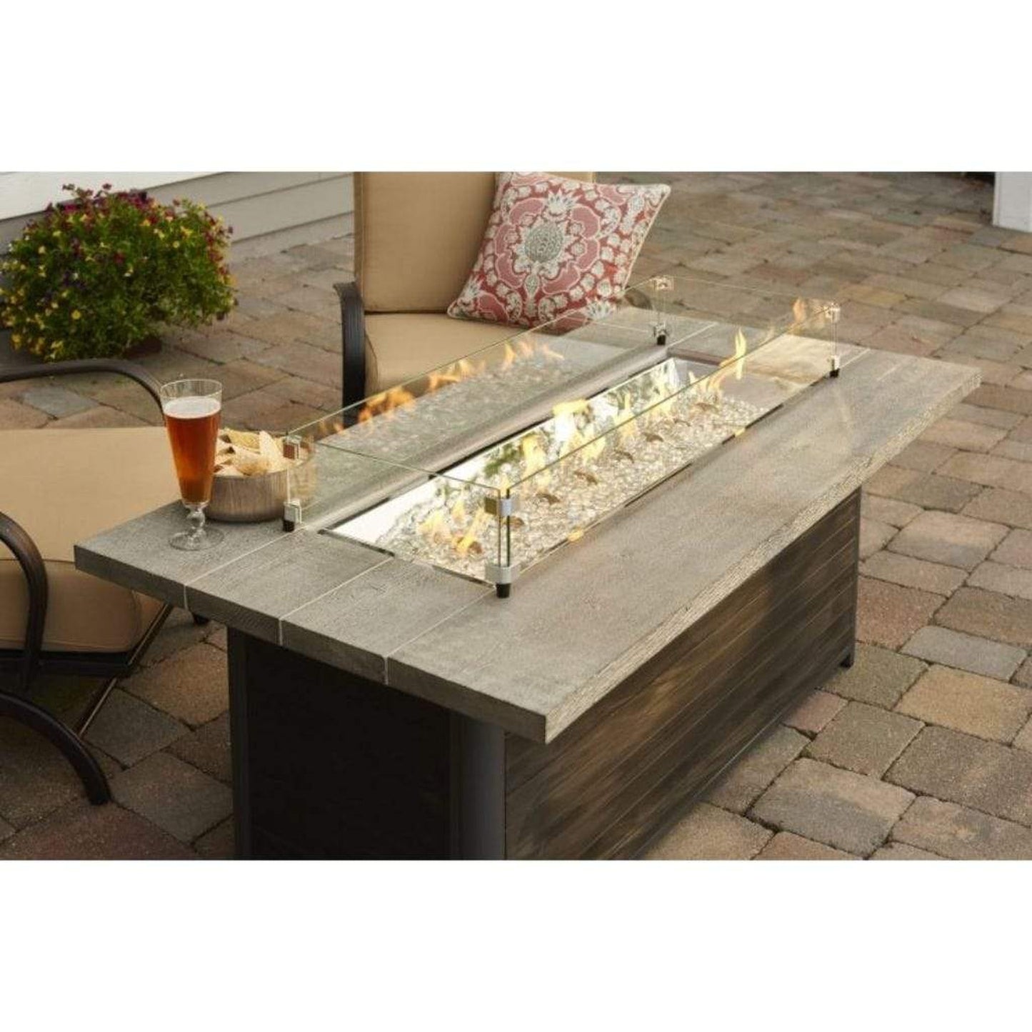 The Outdoor GreatRoom Company Cedar Ridge 61" Linear Gas Fire Table