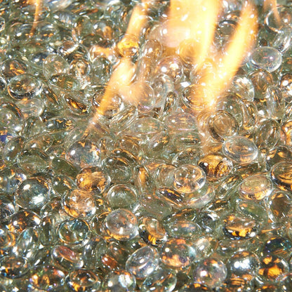 The Outdoor GreatRoom Company Clear Reflective Tempered Fire Glass Gems - 40 lb kit