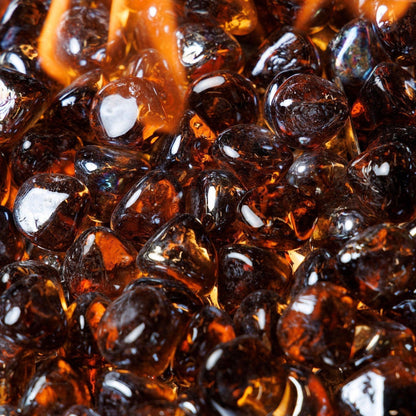 The Outdoor GreatRoom Company Copper Reflective Large Tempered Fire Glass Diamonds - 5 lb bag