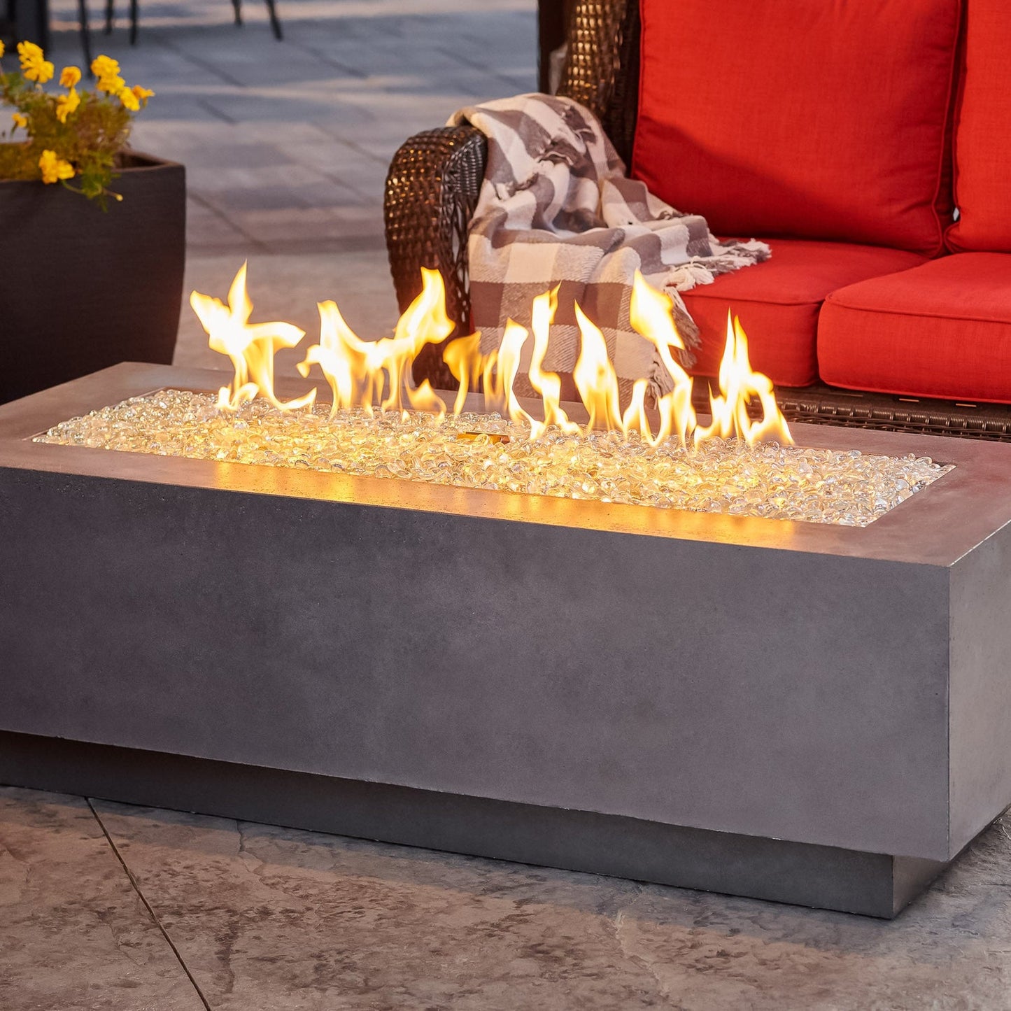 The Outdoor GreatRoom Company Cove 54" Midnight Mist Linear Gas Fire Table