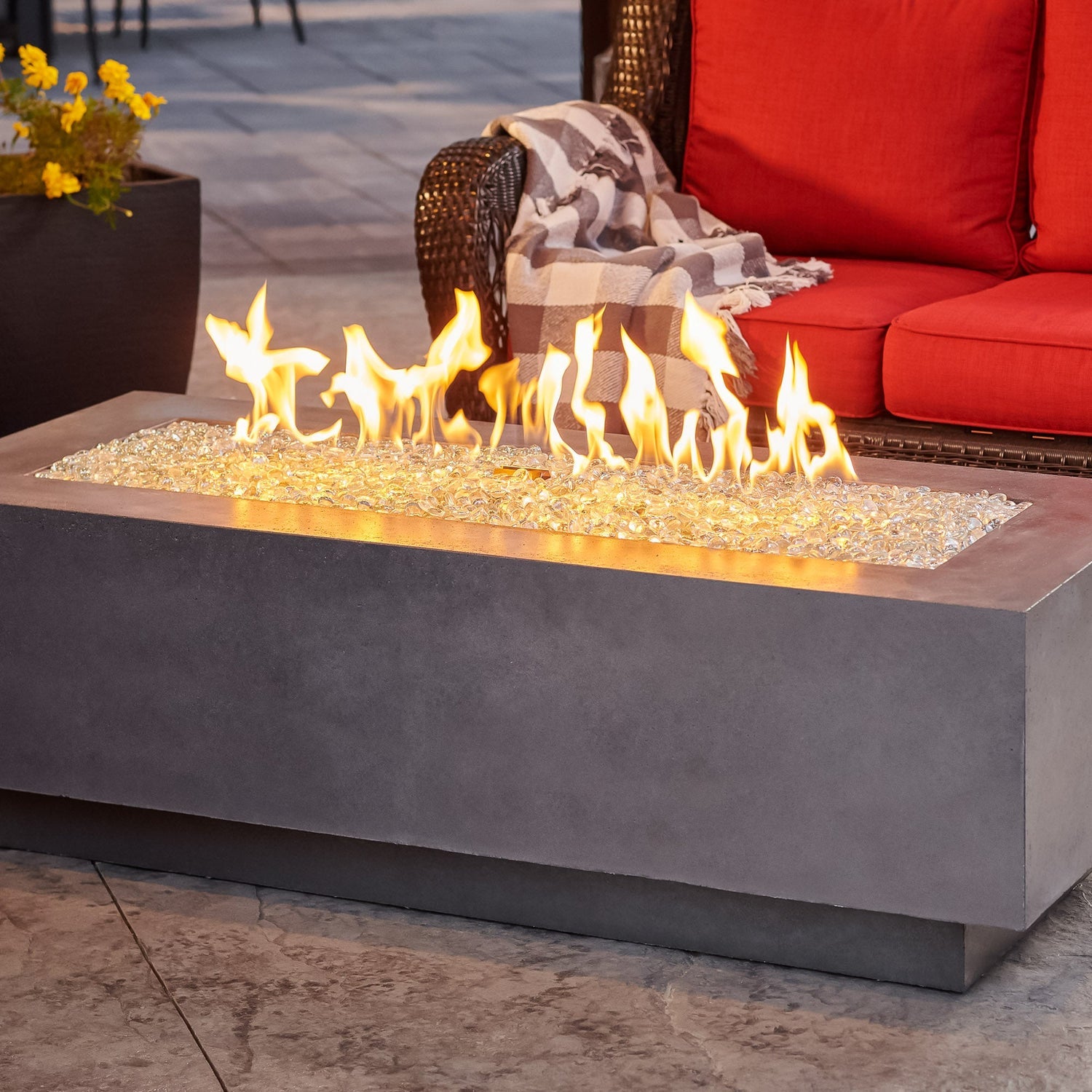 The Outdoor GreatRoom Company Cove 54" Midnight Mist Linear Gas Fire Table