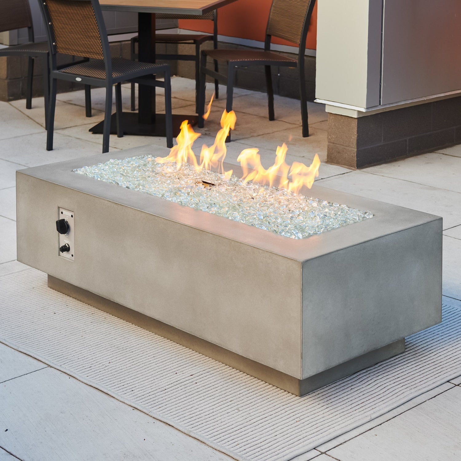 The Outdoor GreatRoom Company Cove 54" Natural Gray Linear Gas Fire Table